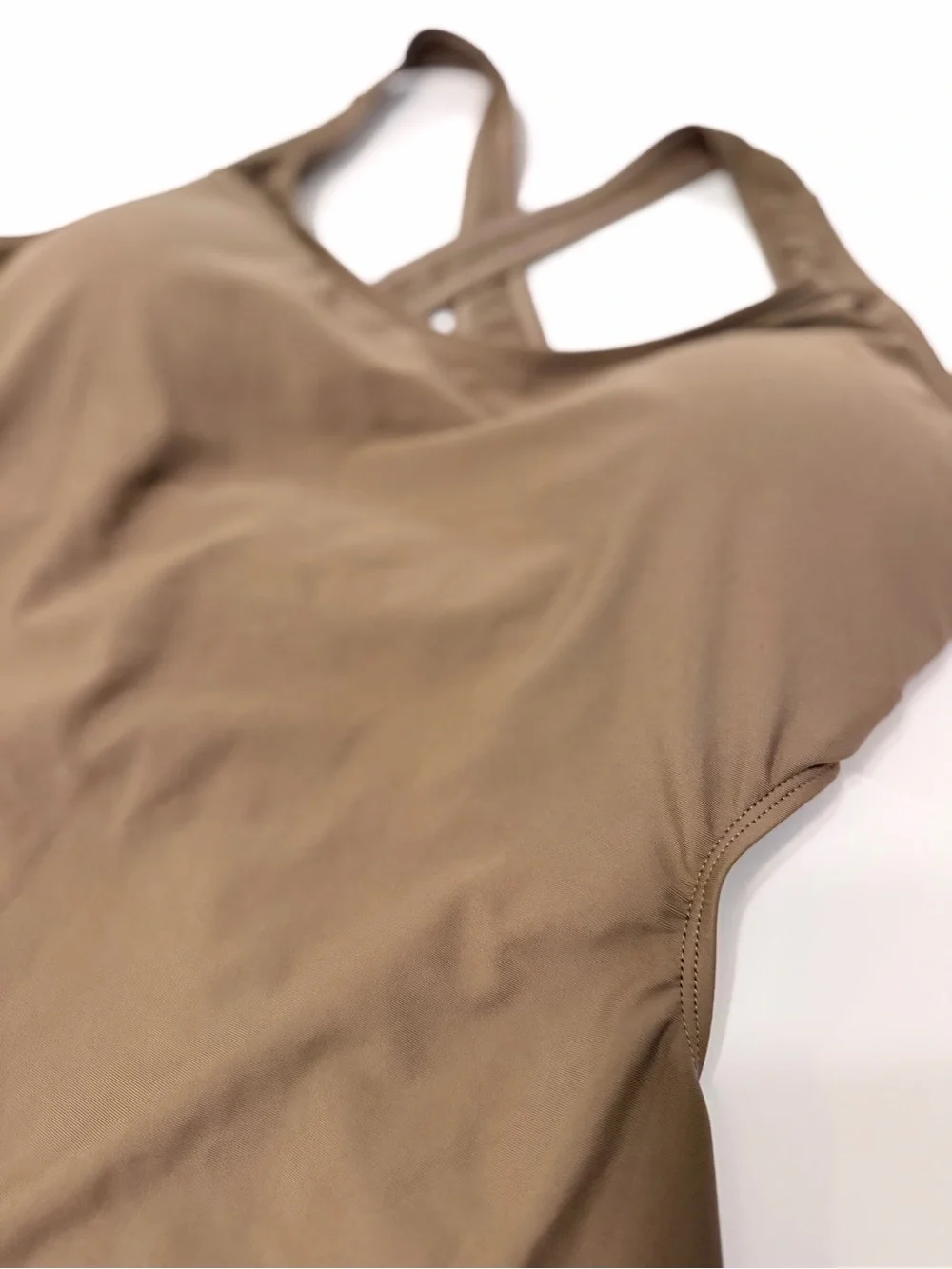 Sassa One Piece Swimsuit Brown Cut Out Monokini Crisscross Back Womens Large